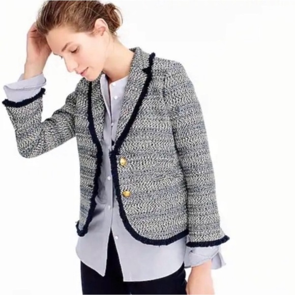 {J.Crew} Lady Jacket Tweed Boucle Fringe - Picture 1 of 8